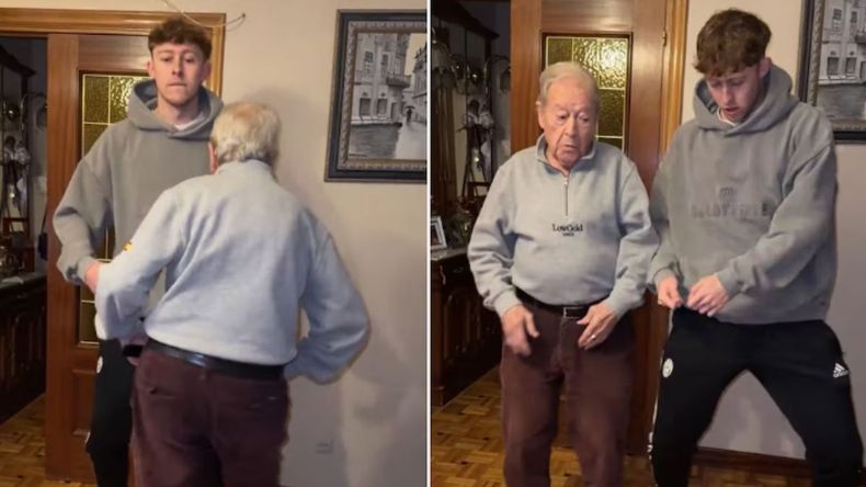 Hizo un reto de baile con su abuelo y conquistó a todos con la ternura que generó.