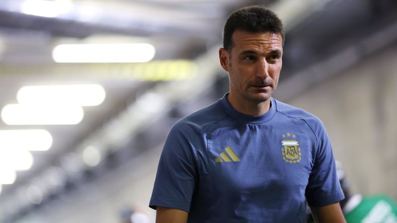 Lionel Scaloni y su reacción ante el gol de Alexis Mac Allister.&nbsp;
