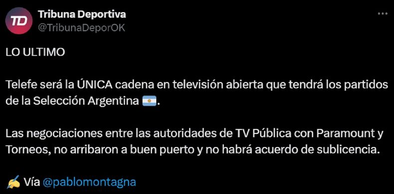 La TV Pública no consiguió los derechos para la Copa América 2024.