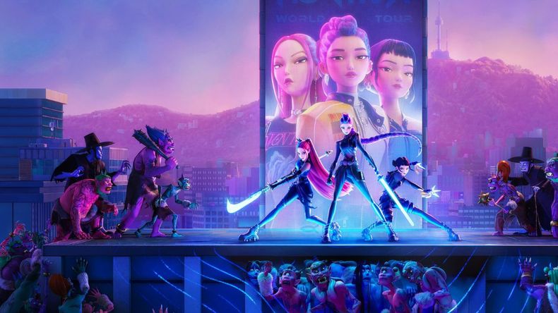 La historia sigue a un exitoso grupo de K-Pop cuyos integrantes son cazadoras de demonios, que deben equilibrar su vida como estrellas y su misión secreta. 
