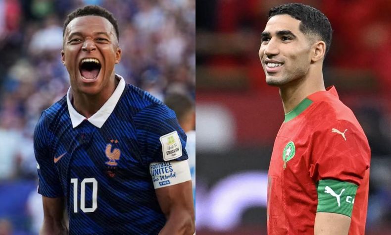 Kylian Mbappé y Achraf Hakimi.