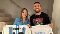 Malena Galmarini junto a Otamendi.&nbsp;