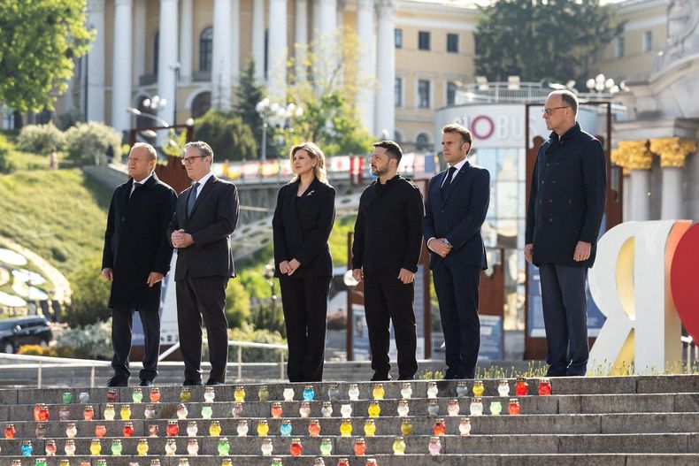 Zelensky recibió a sus aliados europeos en Kiev.