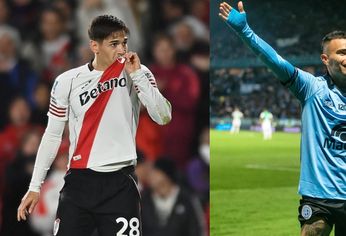 Los capitanes de River y Belgrano. Los capitanes de River y Belgrano.
