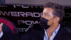 Gallardo, siempre con barbijo en Rosario. Gallardo, siempre con barbijo en Rosario.