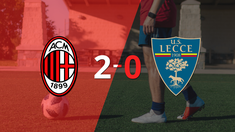 con dos goles de rafael leao, milan vencio a lecce