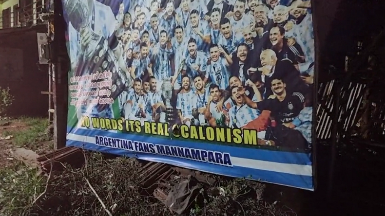 El cartel en apoyo a Argentina que apareció en India.