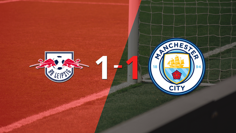 Con un empate 1 a 1, RB Leipzig y Manchester City definen todo en el partido de vuelta