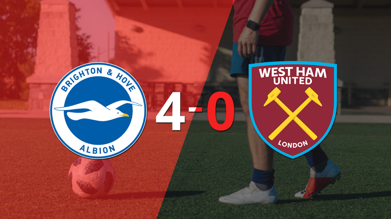 Brighton and Hove golea 4-0 como local a West Ham United