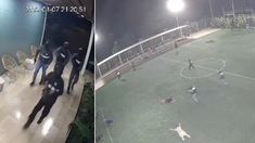 Al menos un grupo de cinco hombres armados irrumpió en la cancha de fútbol. Al menos un grupo de cinco hombres armados irrumpió en la cancha de fútbol.
