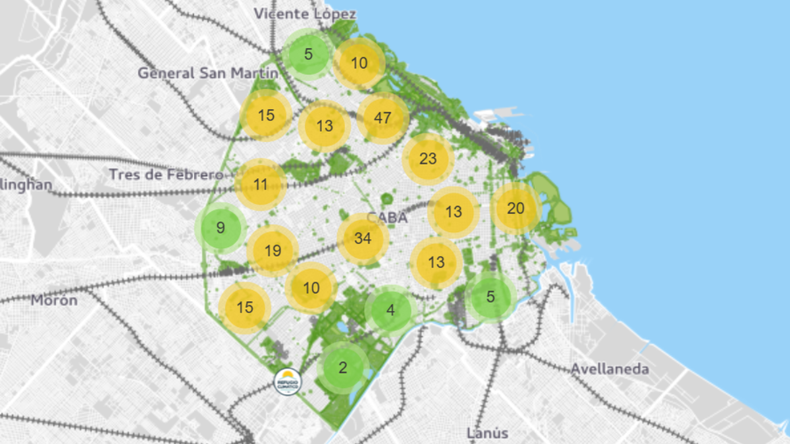 Captura del mapa de los Refugios de la Ciudad.