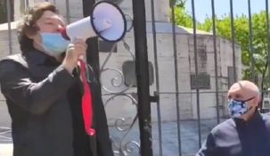 Milei y Espert en el acto del 9 de octubre de 2020 en Lomas de Zamora.