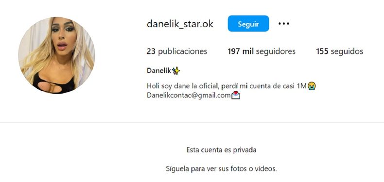 El perfil de Danelik ya no es público.