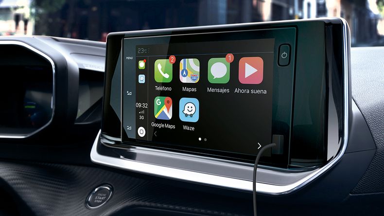 Así se ve la conexión con Apple CarPlay. 