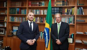 Martín Guzmán y Paulo Guedes. Martín Guzmán y Paulo Guedes.