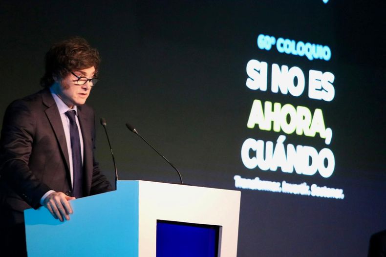Javier Milei sí estuvo presente en la edición 2024 del Coloquio de IDEA. 