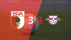 Lluvia de goles en el estadio WWK Arena, Augsburg y RB Leipzig rescataron 1 punto