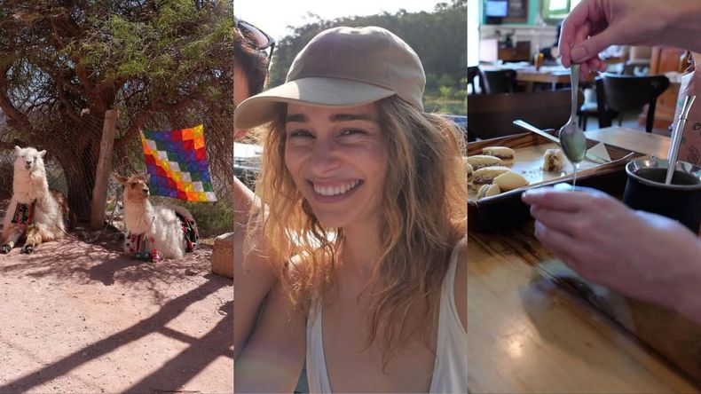 Emilia Clarke estuvo de vacaciones en Argentina.