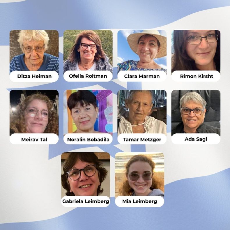Las mujeres liberadas por Hamás este martes.