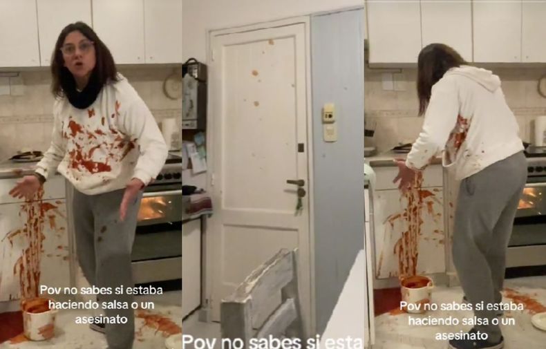 El video se viralizó con comentarios hacia de la desafortunada cocinera.
