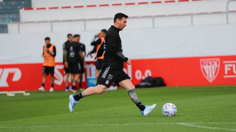 El capitán de la Selección durante el primer ensayo.