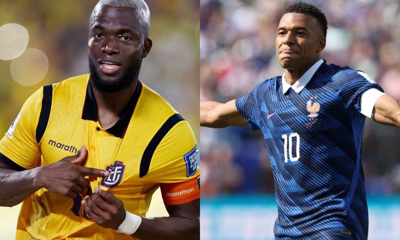 Enner Valencia y Kylian Mbappé.