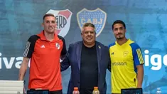 Armani, Chiqui Tapia y Figal en Ezeiza. Armani, Chiqui Tapia y Figal en Ezeiza.