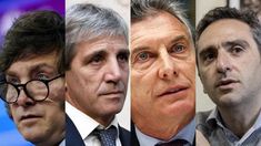 Javier Milei, Luis Caputo, Mauricio Macri y Andrés Larroque.
