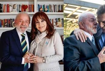 Lula, junto a Cristina y Massa.&nbsp;