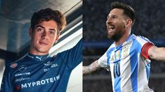 Franco Colapinto y Lionel Messi. Franco Colapinto y Lionel Messi.
