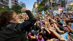 Milei durante el acto de cierre de campaña.
