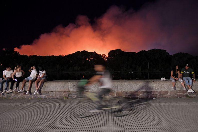 El humo cubrió buena parte de la reserva ecológica.