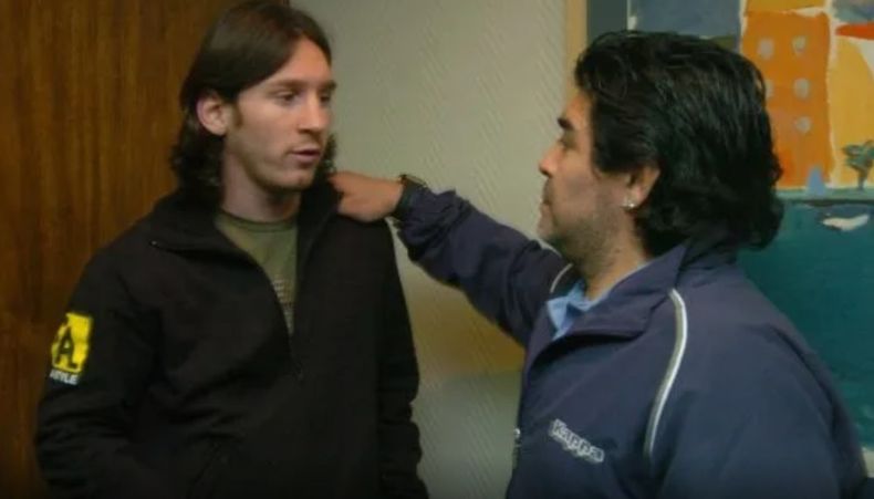 Messi y Maradona en Rosario.