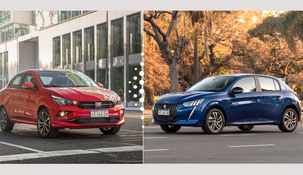 Fiat Cronos y Peugeot 208, dos de los vehículos más comercializados en nuestro país.