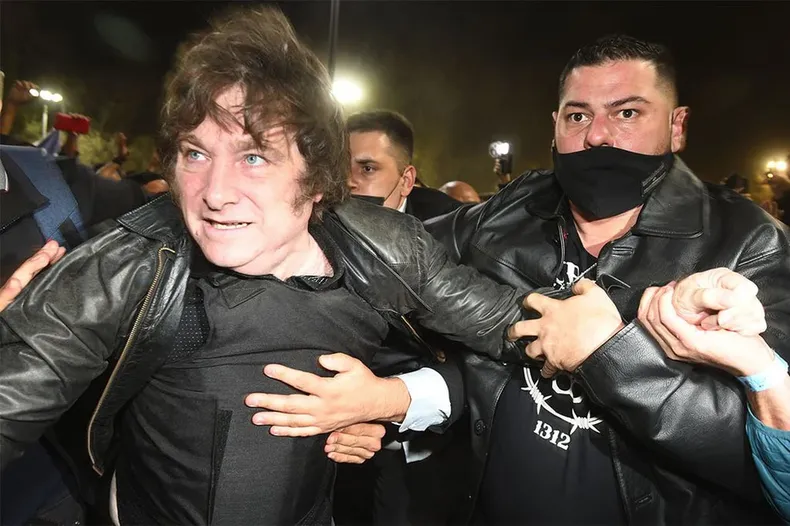 Javier Milei en una de sus últimas apariciones públicas en Mendoza.