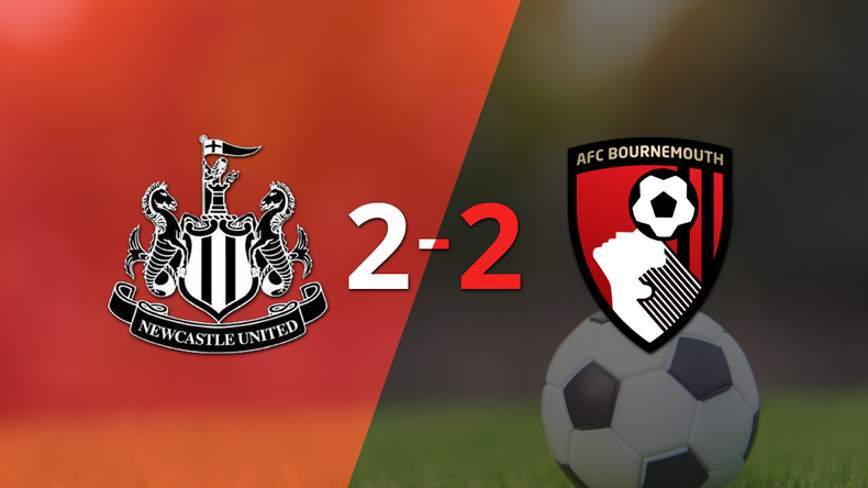 En un emocionante partido, Newcastle United y Bournemouth empataron 2-2