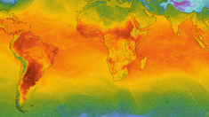 Así estaría la temperatura del mundo el martes 11 de enero a las 15 de Argentina.