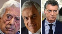 Mario Vargas Llosa, Sebastián Piñera y Mauricio Macri.