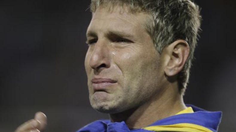 La tristeza de Martín Palermo ante la muerte de su papá Carlos.&nbsp;