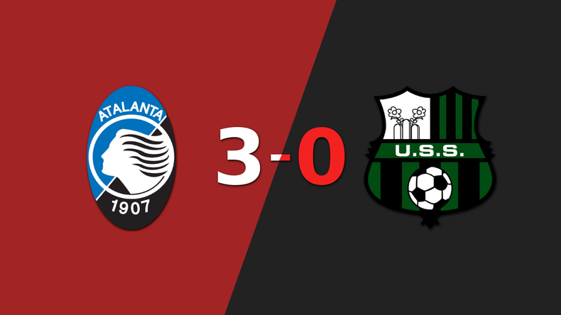 Atalanta fue contundente y goleó 3-0 a Sassuolo