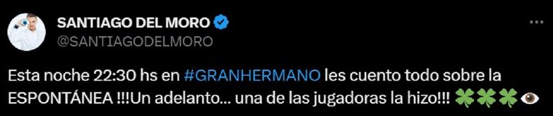 La inesperada revelación de Santiago del Moro.