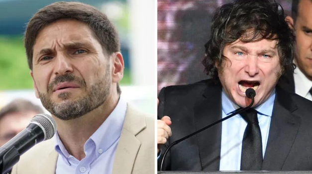 El presidente Javier Milei y el gobernador de Santa Fe, Maximiliano Pullaro.