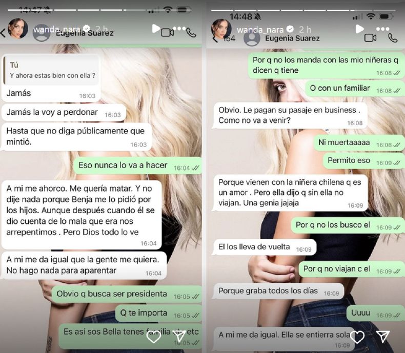 Wanda Nara sorprendió con sus revelaciones sobre la China Suárez.