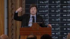 Javier Milei en la Bolsa de Comercio. Javier Milei en la Bolsa de Comercio.