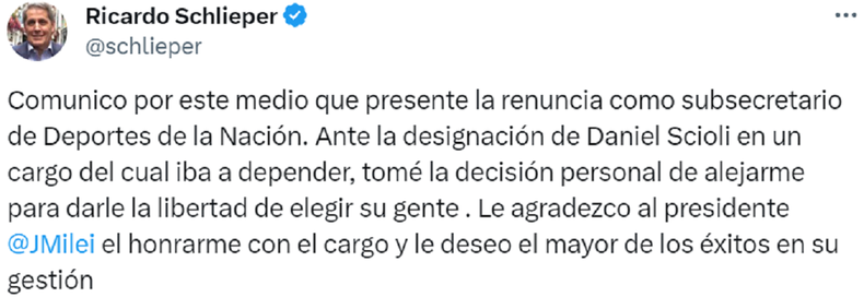 La publicación de Ricardo Schlieper.