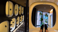 La joven mostró cómo es el interior de las cápsulas. La joven mostró cómo es el interior de las cápsulas.