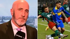 El relator Julián Bricco se burló de la patada que recibió Ceballos. El relator Julián Bricco se burló de la patada que recibió Ceballos.