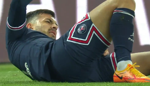 Leandro Paredes se lesión este domingo en el triunfo del PSG.