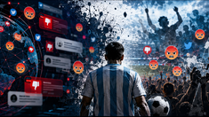 La violencia digital se multiplicó por 14 en relación a Qatar 2022 (imagen creada con IA). La violencia digital se multiplicó por 14 en relación a Qatar 2022 (imagen creada con IA).