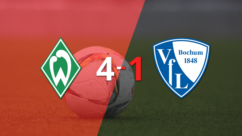 Werder Bremen liquidó con una goleada a Bochum por 4 a 1